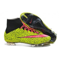 Coupe du monde 2014 Chaussures Nike Mercurial Superfly FG Jaune Rose Noir