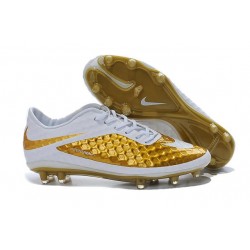 Chaussures Football Nike Hypervenom Phantom FG Premium Or Blanc