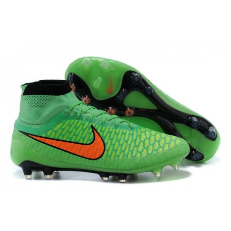 Nouvelle Crampons Nike Magista Obra FG Hommes Vert Orange Noir