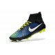 2015 Chaussure de Football Nike Magista Obra FG Bleu Jaune Blanc Noir