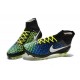 2015 Chaussure de Football Nike Magista Obra FG Bleu Jaune Blanc Noir