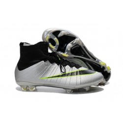 2015 Chaussures Nike Mercurial Superfly FG Argenté Vert Noir