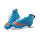 Nouveau Chaussures de Football Nike Mercurial Superfly 4 FG Bleu Orange