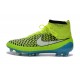 Nouvelle Crampons Nike Magista Obra FG Hommes Volt Blanc Bleu Lagon Noir