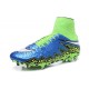 2015 Bottes Nike HyperVenom Phantom II FG Football Bleu Lagon Blanc Volt Noir