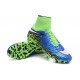 2015 Bottes Nike HyperVenom Phantom II FG Football Bleu Lagon Blanc Volt Noir