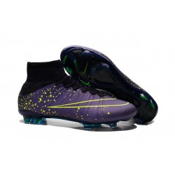 2015 Chaussures Nike Mercurial Superfly FG Violet Volt Bleu Vert Noir