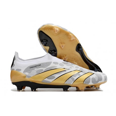 adidas Predator Elite Laceless FG Gris Or Blanc