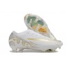 Chaussure Nike Zoom Mercurial Vapor 15 Elite FG Blanc Or Argent