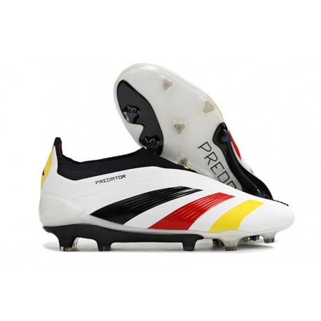 adidas Predator Elite Laceless FG Blanc Noir Rouge Jaune