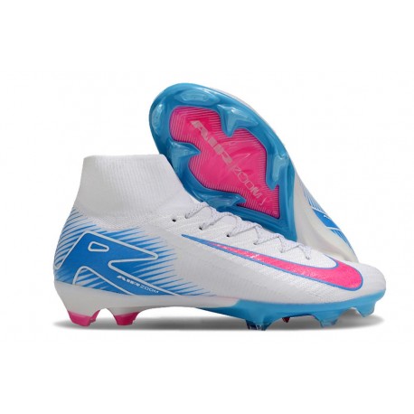 Chaussure Nike Mercurial Superfly 10 Elite FG Blanc Bleu Rose