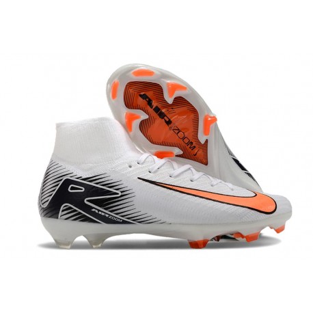 Chaussure Nike Mercurial Superfly 10 Elite FG Blanc Orange Noir