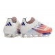 adidas F50+ Sans Lacets FG Advancement - Blanc Rouge Bleu