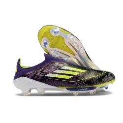 adidas F50+ Sans Lacets FG Fast Reborn - Violet Blanc Lucid Lemon ÉDITION LIMITÉE