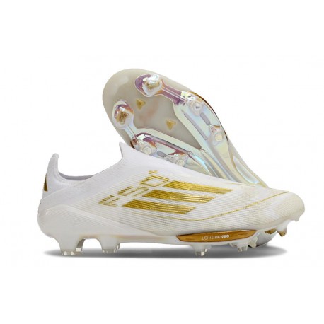 adidas F50+ Sans Lacets FG Day Spark - Blanc Doré Blanc