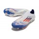 adidas F50+ Sans Lacets FG Advancement - Blanc Rouge Bleu