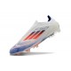 Chaussure adidas F50 Elite Laceless FG Advancement - Blanc Bleu Rouge 