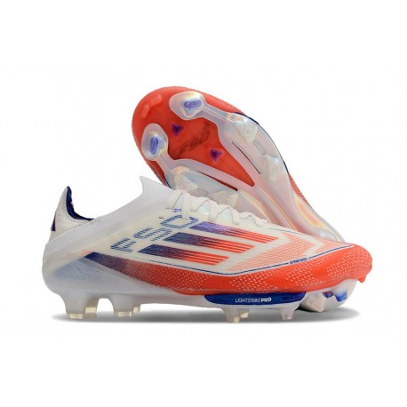 Chaussures adidas F50+ Elite FG Advancement - Blanc Rouge Bleu