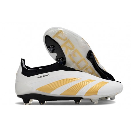 adidas Predator Elite Laceless FG Blanc Or