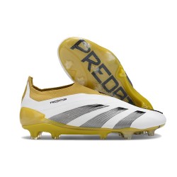 adidas Predator Elite Laceless FG Blanc Or Argent