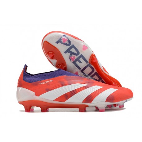 adidas Predator Elite Laceless FG Rouge Blanc