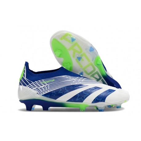 adidas Predator Elite Laceless FG Bleu Blanc Vert