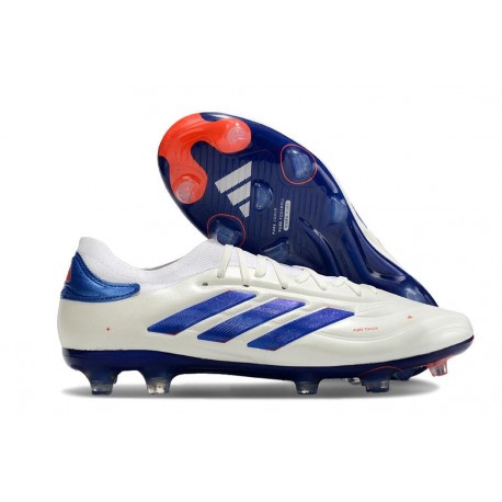 adidas Copa Pure 2 Elite + FG Blanc Ftwr Bleu Lucide Rouge Solaire