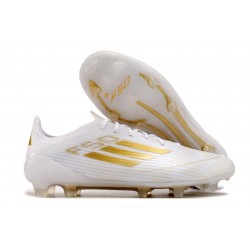 adidas Crampons F50 Elite FG Day Spark - Blanc Doré Blanc