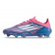 adidas Crampons F50 Elite FG Bleu Solaire Blanc Ftwr Rose