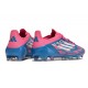 adidas Crampons F50 Elite FG Bleu Solaire Blanc Ftwr Rose