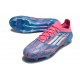 adidas Crampons F50 Elite FG Bleu Solaire Blanc Ftwr Rose