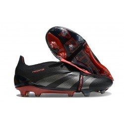 Adidas Predator Foldover Tongue Elite FG Noir Gris Quatre Rouge Lucide