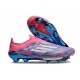 adidas F50+ Sans Lacets FG Bleu Solaire Blanc Ftwr Rose