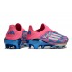 adidas F50+ Sans Lacets FG Bleu Solaire Blanc Ftwr Rose