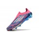 adidas F50+ Sans Lacets FG Bleu Solaire Blanc Ftwr Rose