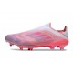 adidas F50+ Sans Lacets FG Rose Blanc