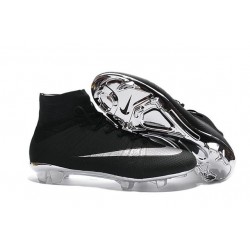 Nouveau Chaussures de Football Nike Mercurial Superfly 4 FG Argenté Noir