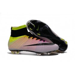 Nouveau Chaussures de Football Nike Mercurial Superfly 4 FG Blanc Noir Volt Orange Total