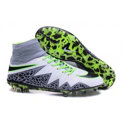 Nike HyperVenom Phantom II FG Football Crampons Blanc Vert Gris Noir