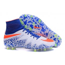 2016 Crampons Nike HyperVenom Phantom II FG Football Bleu Blanc Orange