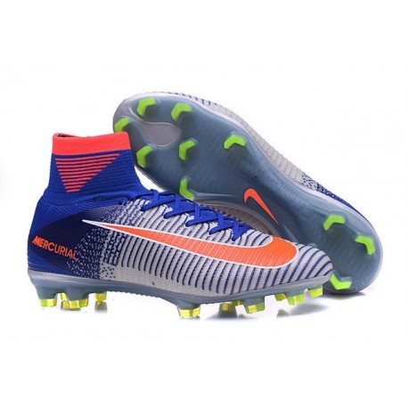 2016 Crampons Foot - Nike Mercurial Superfly 5 FG 2016 Rio Bleu Blanc Orange