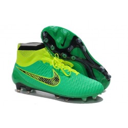 2014 Chaussure de Football Nike Magista Obra FG Vert Noir Jaune