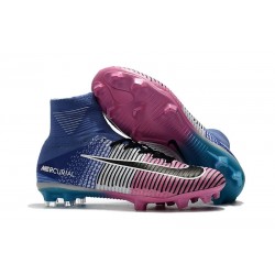 Crampons de Foot Nouveau 2017 Nike Mercurial Superfly 5 FG ACC Bleu Rose Noir