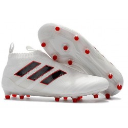 Nouveau Chaussures de Football Adidas Ace16+ Purecontrol FG/AG Blanc Noir Rouge