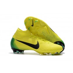 Nouvelles Chaussures de football Nike Mercurial Superfly VI 360 Elite FG Jaune Noir