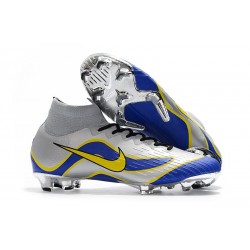 Nouvelles Chaussures de football Nike Mercurial Superfly VI 360 Elite FG Argent Bleu Jaune